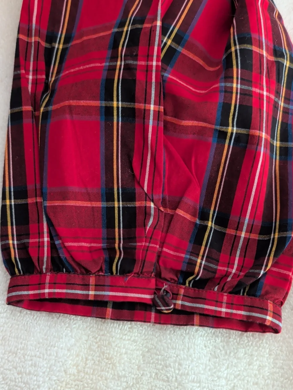 J. Crew Factory Red Plaid Long-Sleeve Tartan Cotton Poplin Top Size L (1030)